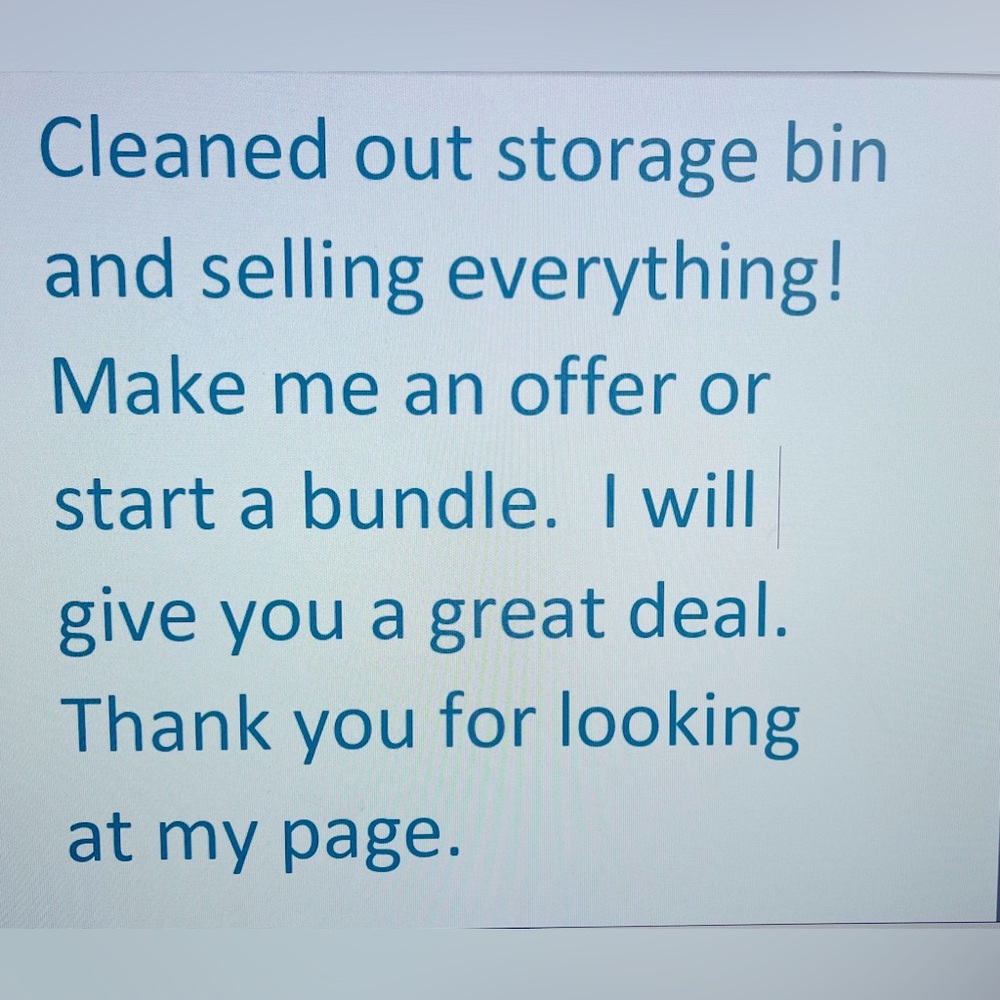Cleaned out my storage bin and selling everything I have in there.
